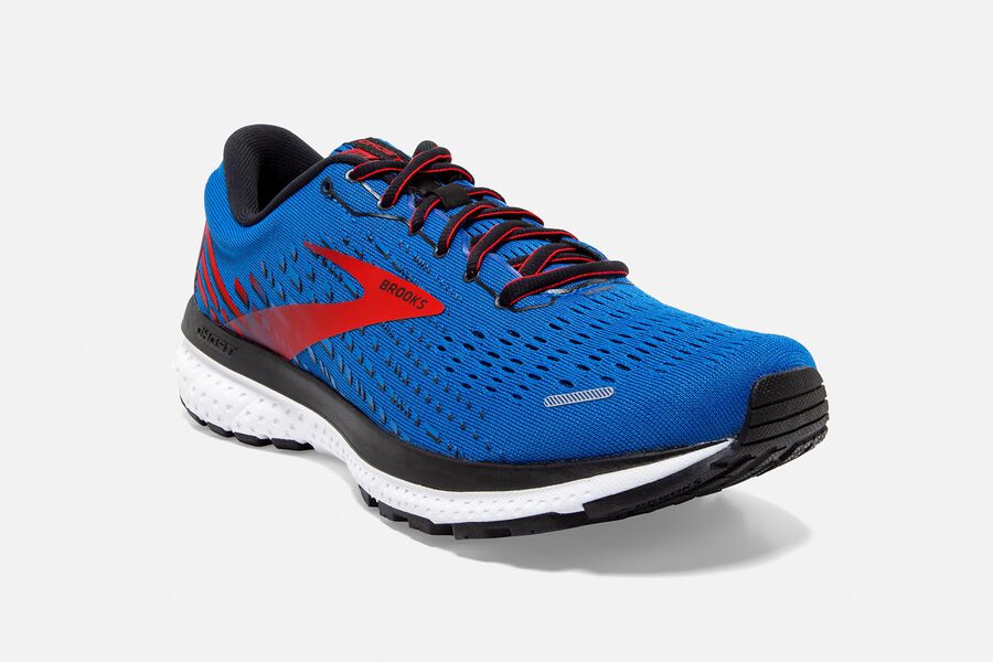 Brooks Ghost 13 Road Running Shoes Mens - Blue/Red/White - GZILP-1675